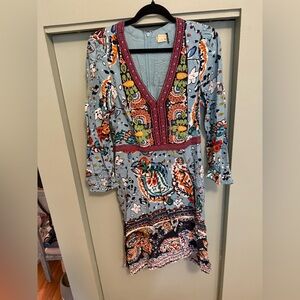 Akemi Kin Anthropologie Karmina Beaded Dress Boho Festival